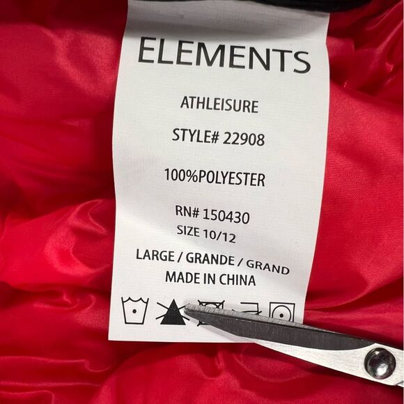 New Elements Athleisure Jacket Size 10-12 Hooded Zip Up Lightweight Quilted - Picture 11 of 11